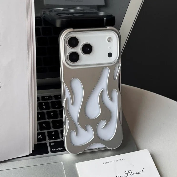 Fashion Heat Dissipate Flame Case for iPhone 16 17 Pro Max 14 15 Plus 13 3D Hollow Shockproof Frosted Slim Cover for iPhone Air