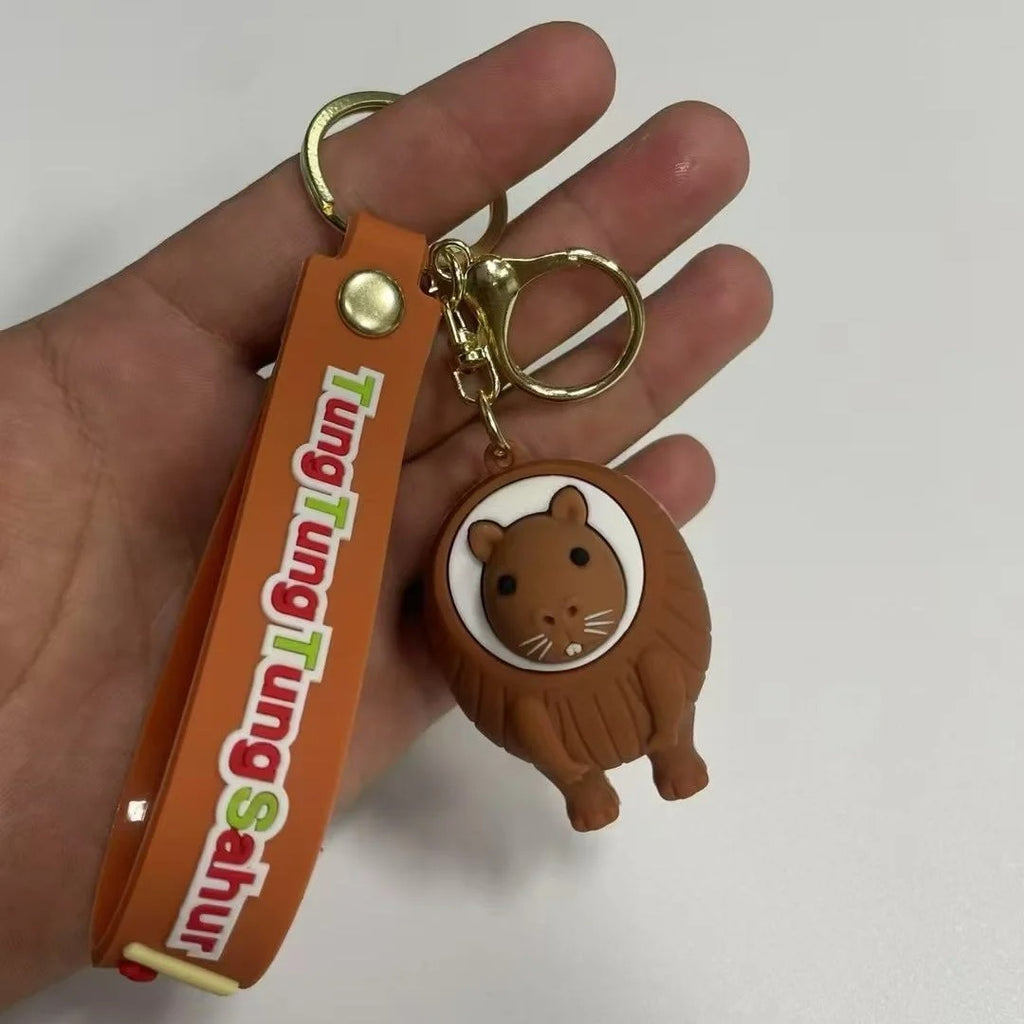 Italian Brainrot Animals Keychains for Accessories Funny Sigma Skibidi Rizz Cat Silly Meme Keyrings Fans Friends Gifts