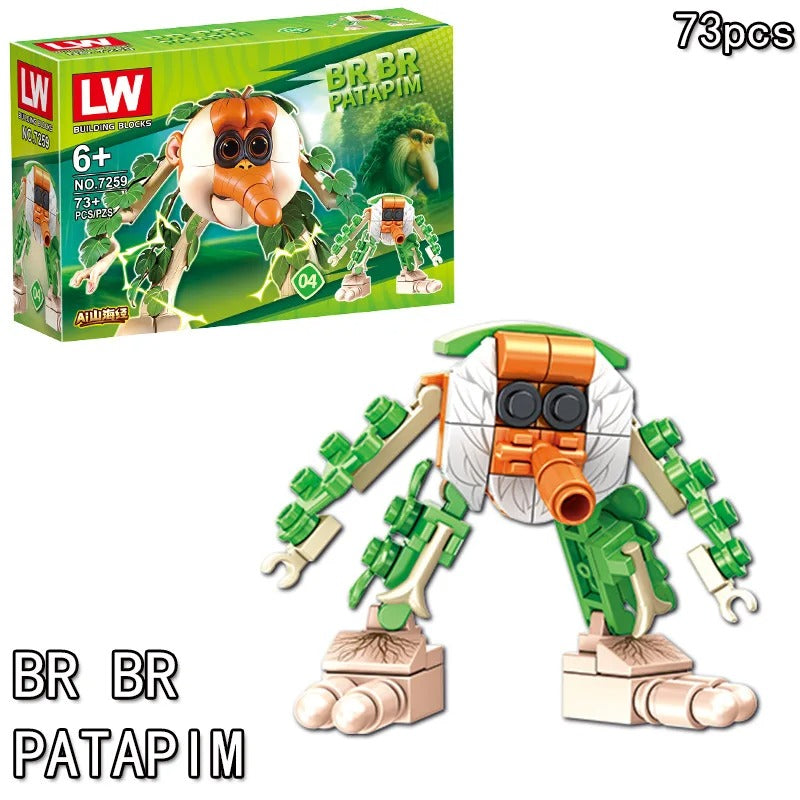 Italian Brainrots Tung Tung Sahur Figure Block Toy Tralalero Tralala, LiriLi Larlla, Boneca Ambalam Figure Toys Building Blocks Gift