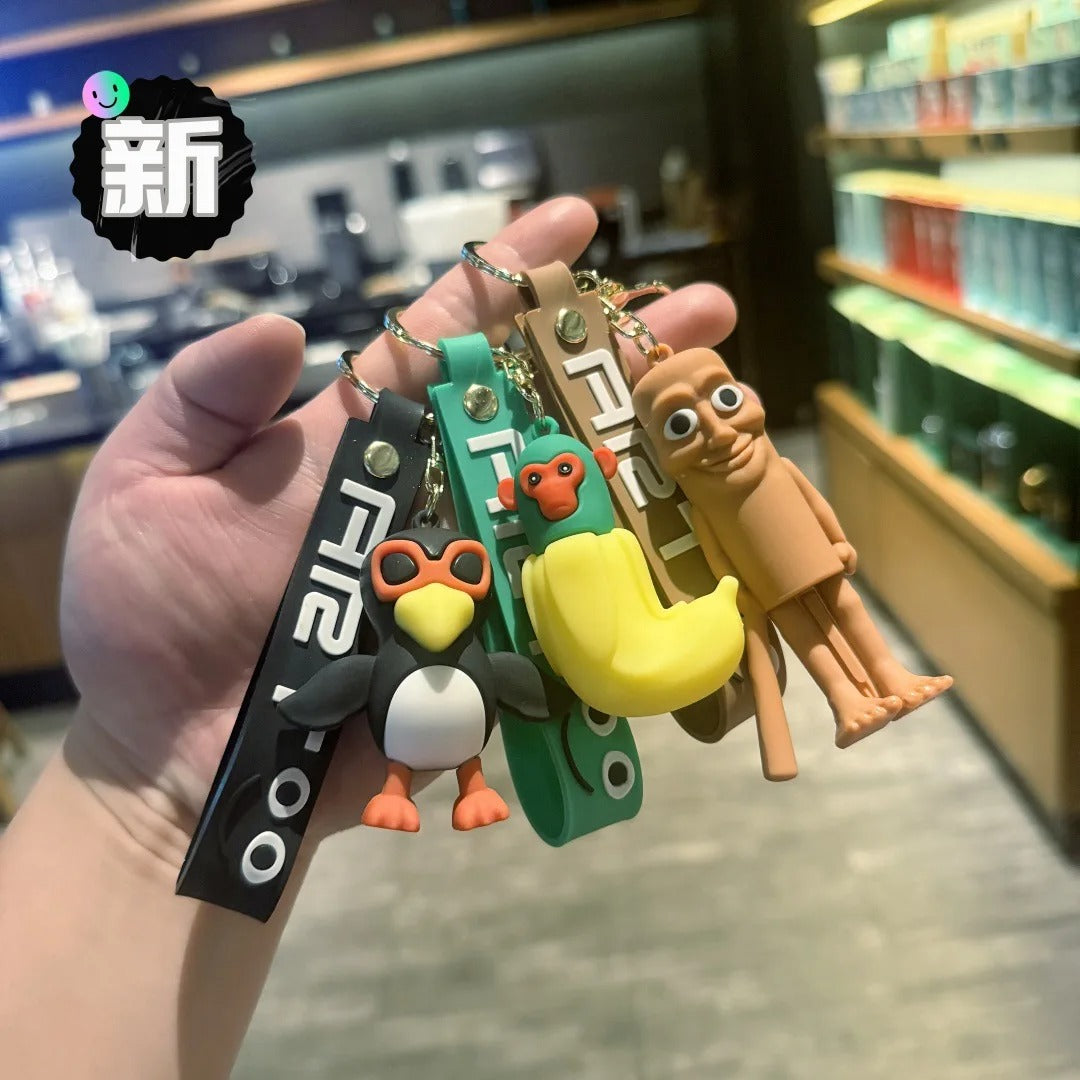 Italian Brainrot Animals Keychains for Accessories Funny Sigma Skibidi Rizz Cat Silly Meme Keyrings Fans Friends Gifts