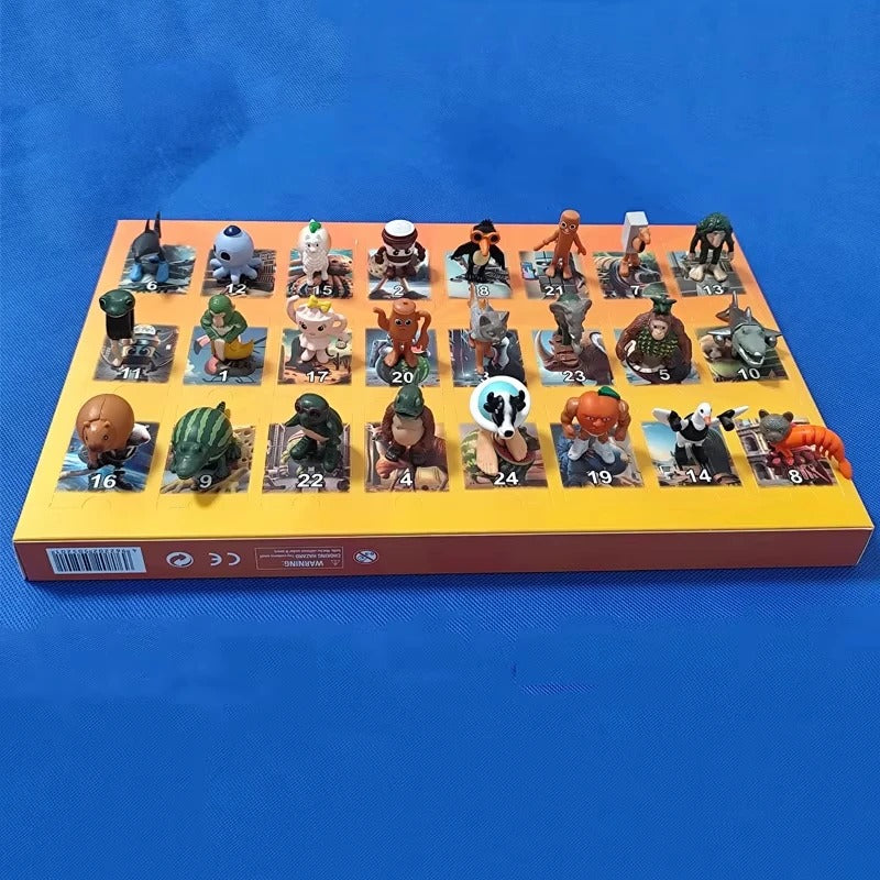 24pcs Italian Brainrot Tung Tung Sahur Series Action Figures - Tralalero Bombardino Crocodilo Shimpanzini Bananini Gift Box Set