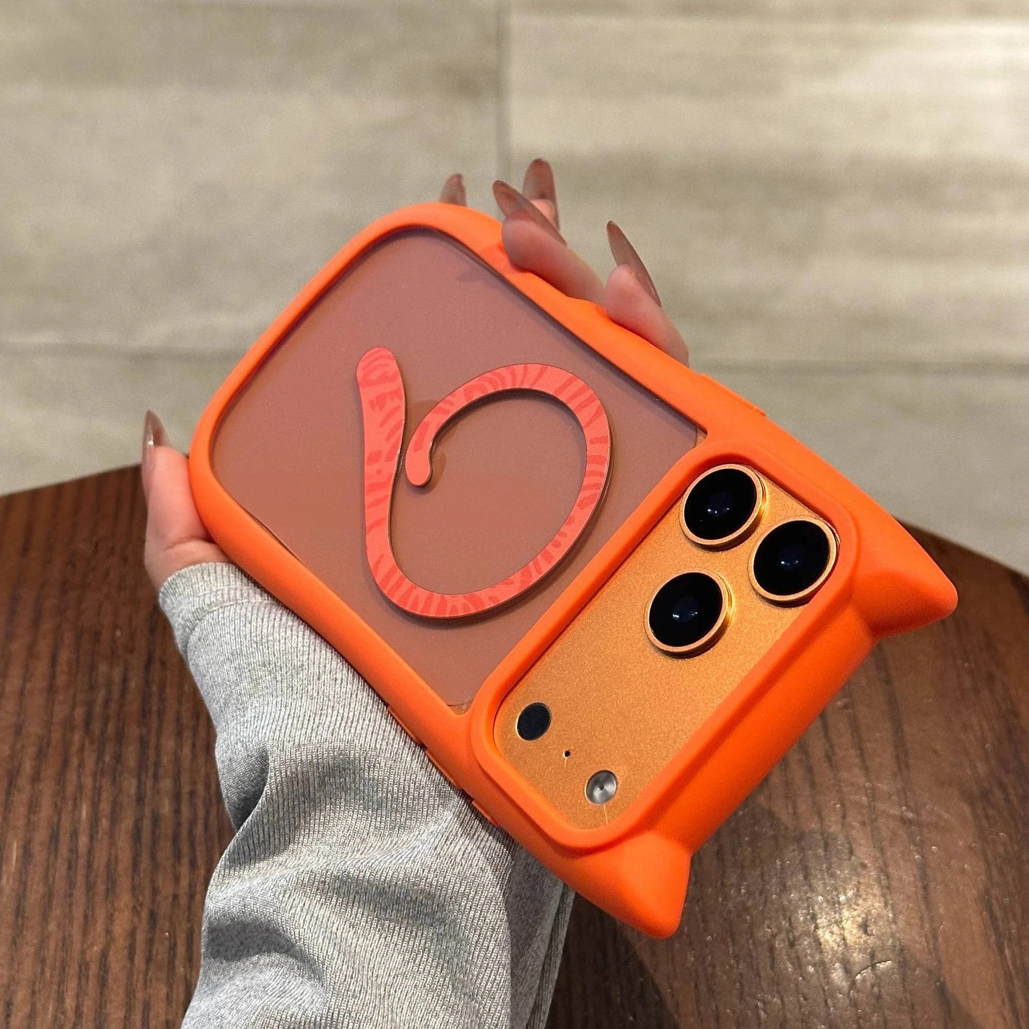 Creative 3D Cat Ear for Magsafe Phone Case For iPhone 14 15 Plus 12 13 16 17 Pro Max 17Air 11 TPU PC Mixed Armour Magnetic Cover