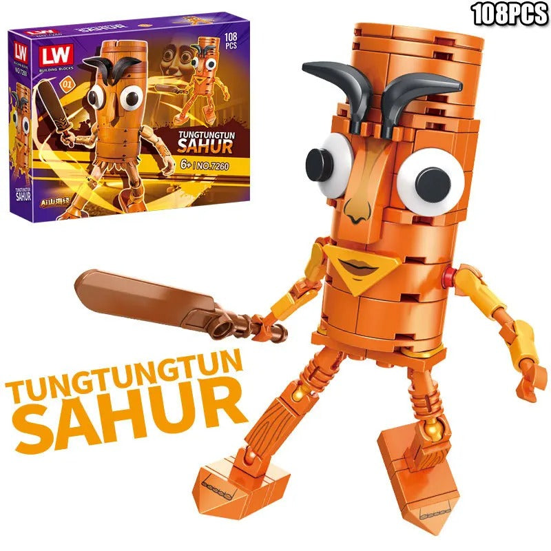 Italian Brainrots Tung Tung Sahur Figure Block Toy Tralalero Tralala, LiriLi Larlla, Boneca Ambalam Figure Toys Building Blocks Gift
