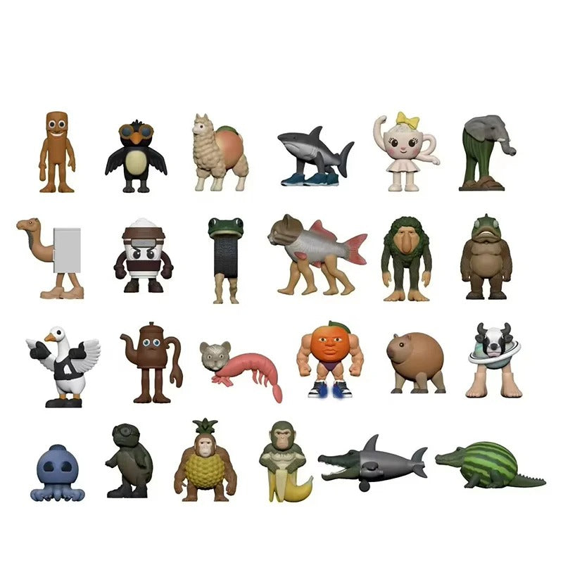 24pcs Italian Brainrot Tung Tung Sahur Series Action Figures - Tralalero Bombardino Crocodilo Shimpanzini Bananini Gift Box Set