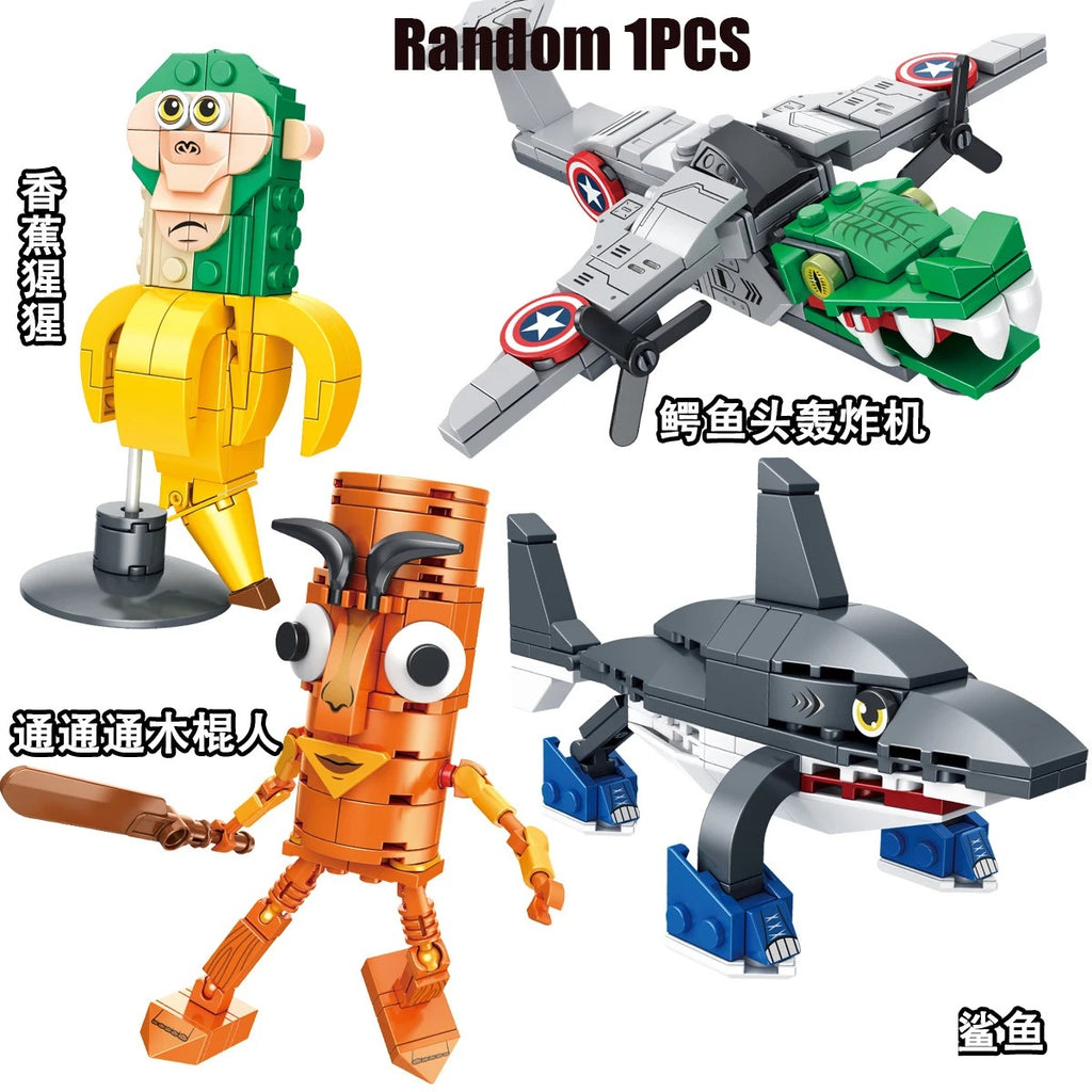 Italian Brainrots Tung Tung Sahur Figure Block Toy Tralalero Tralala, LiriLi Larlla, Boneca Ambalam Figure Toys Building Blocks Gift